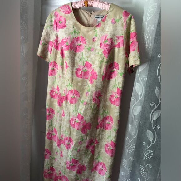 Jessica London Dress Cottagecore Floral 16WT Plus Sz Midi Linen Blend - Picture 6 of 9